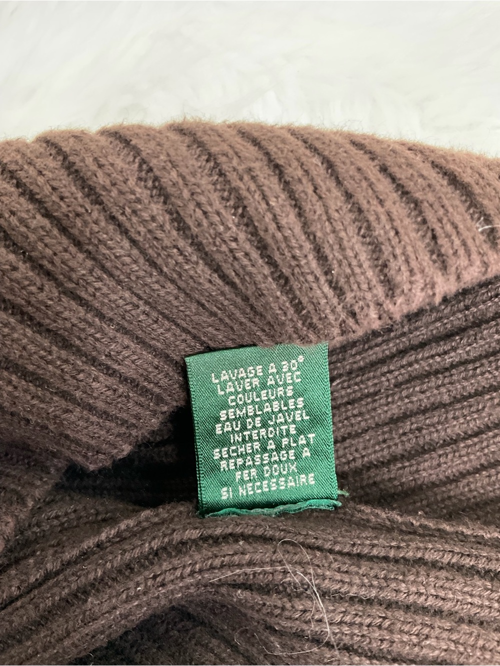 Lauren Ralph Lauren Brown Quarter Zip Knit Ribbed Sweater Size M - Picture 11 of 12